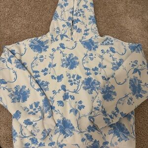 Abercrombie and Fitch blue floral hoodie sz L excellent condition